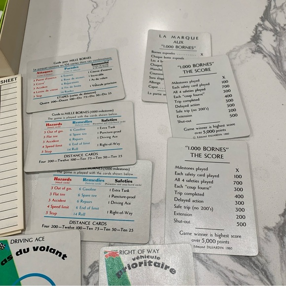 Mille Bornes French Card Game Parker Brothers 1971 Instructions Complete VTG - Picture 7 of 9